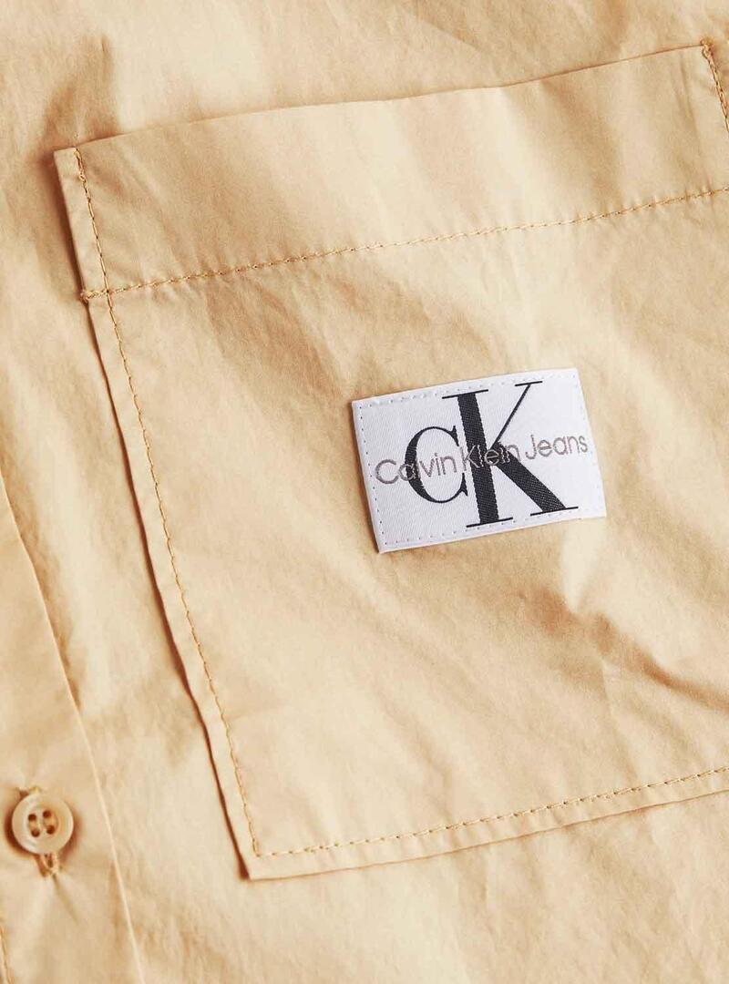 Camicia Calvin Klein Tessuto Label Camel Donna