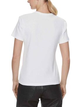 T-Shirt Calvin Klein Tessuto Label Bianco Donna