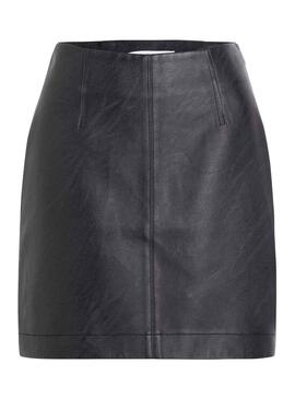 Gonna Calvin Klein Faux Leather Nero per Donna