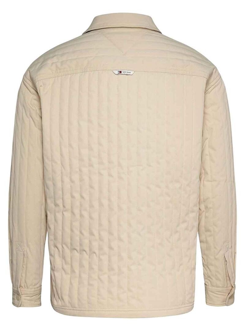 Overshirt Tommy Jeans Quilted Beige Uomo