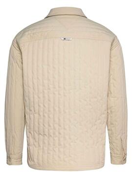 Overshirt Tommy Jeans Quilted Beige Uomo