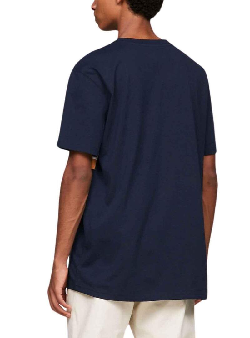 T-Shirt Tommy Jeans Reg Cut Blu Navy per Uomo