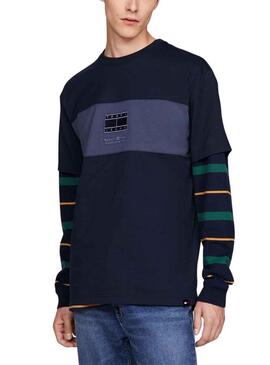 T-Shirt Tommy Jeans Reg Tonal Blu Navy Uomo