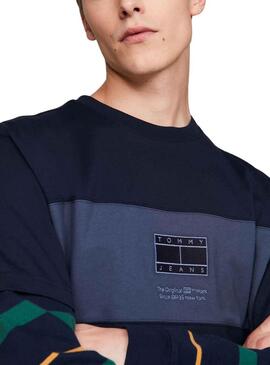 T-Shirt Tommy Jeans Reg Tonal Blu Navy Uomo