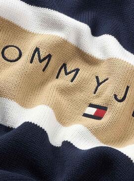 Pullover Tommy Jeans Rugby Verde per Uomo