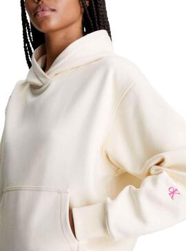 Felpa Calvin Klein Back Bold Jumpsuitlogo Beige