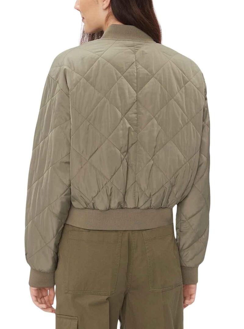 Bomber Calvin Klein Jeans Quilted Verde per Donna