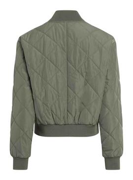 Bomber Calvin Klein Jeans Quilted Verde per Donna