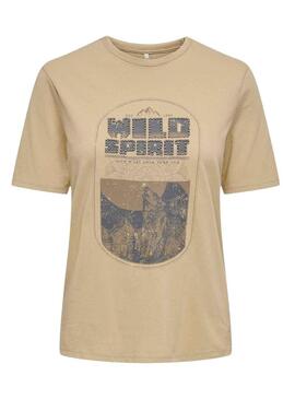 T-Shirt Only Lucia Beige per Donna
