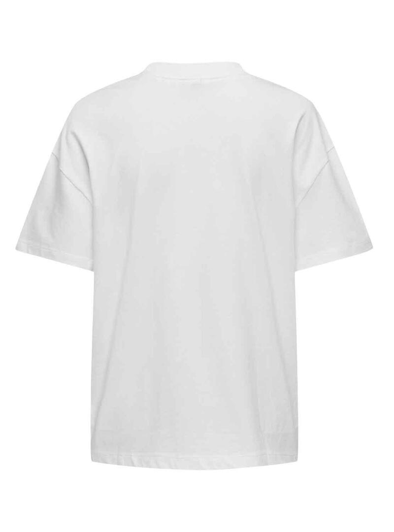 T-Shirt Only Sara Bianco per Donna