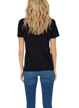 T-Shirt Only Maria Nero e Dorado per Donna