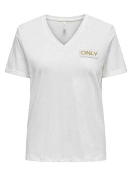 T-Shirt Only Nori Bianco per Donna