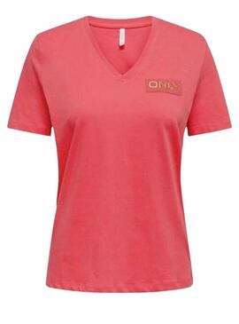 T-Shirt Only Corallo Nori per Donna