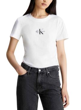 T-Shirt Calvin Klein Jeans Jumpsuitlogo Slim Bianco