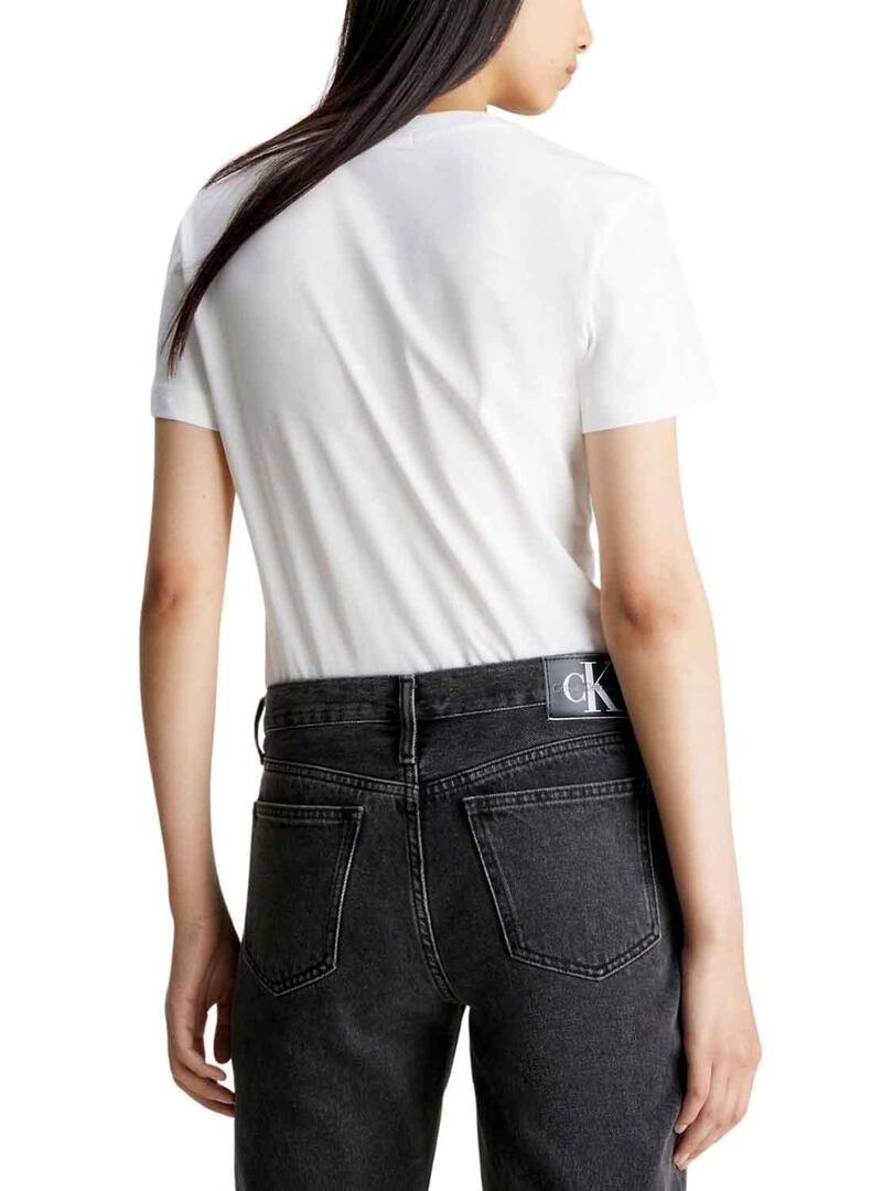 T-Shirt Calvin Klein Jeans Jumpsuitlogo Slim Bianco