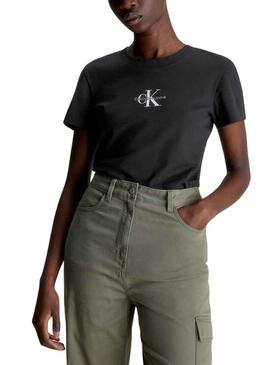 T-Shirt Calvin Klein Jeans Jumpsuitlogo Slim Nero