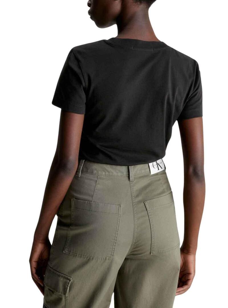 T-Shirt Calvin Klein Jeans Jumpsuitlogo Slim Nero