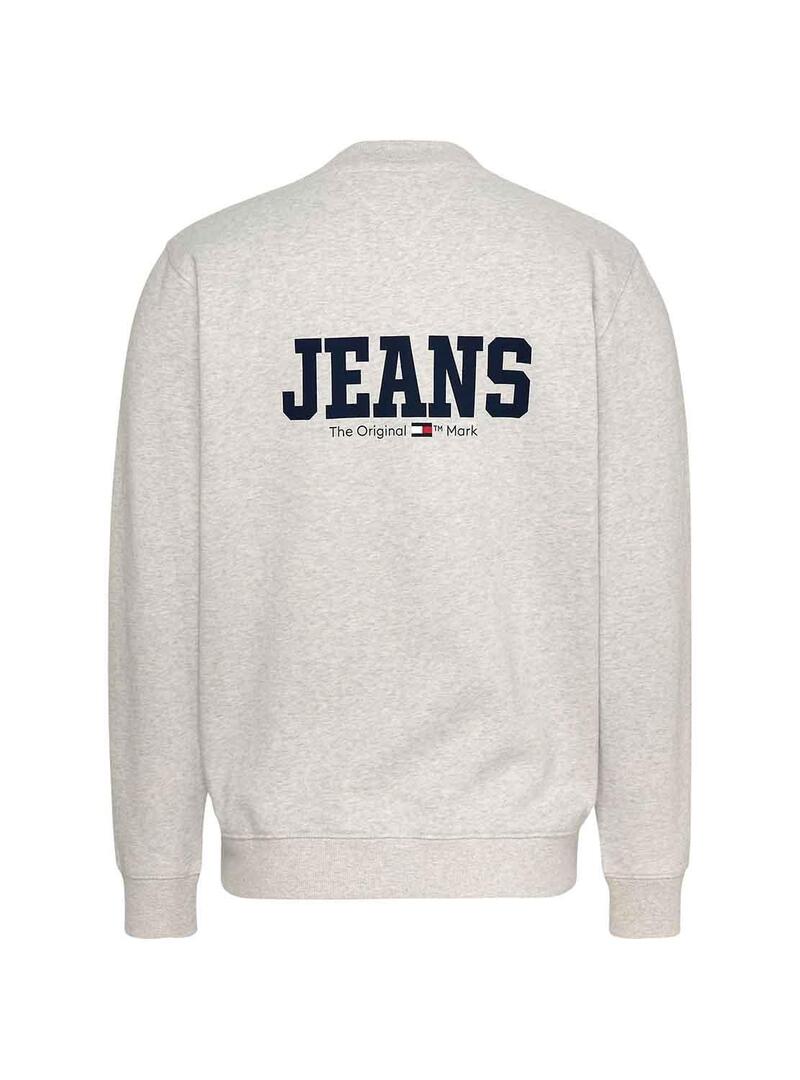 Felpa Tommy Jeans Reg anteriore Grigio per Uomo