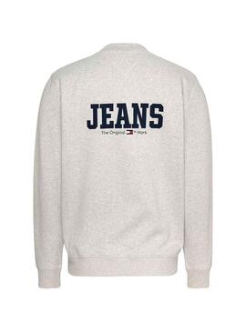 Felpa Tommy Jeans Reg anteriore Grigio per Uomo