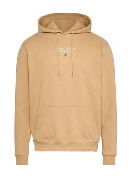 Felpa Tommy Jeans Graphic Beige Uomo