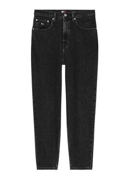 Pantaloni Tommy Jeans Mom Slim Nero per Donna