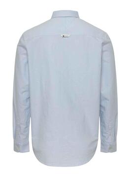 Camicia Tommy Jeans Reg Oxford Blu per Uomo