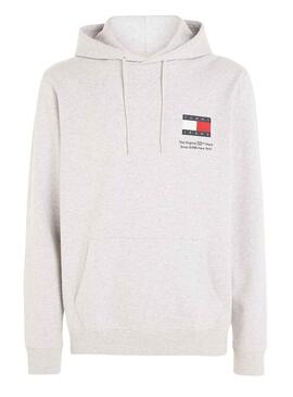 Dudadera Tommy Jeans Essential Flag Hood Grigio