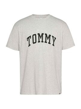 T-Shirt Tommy Jeans Varsity Grigio per Uomo