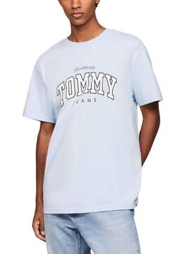 T-Shirt Tommy Jeans Varsity Blu per Uomo