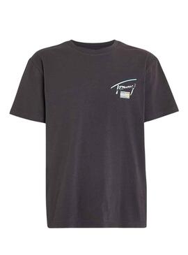 T-Shirt Tommy Jeans Metallico Nero per Uomo