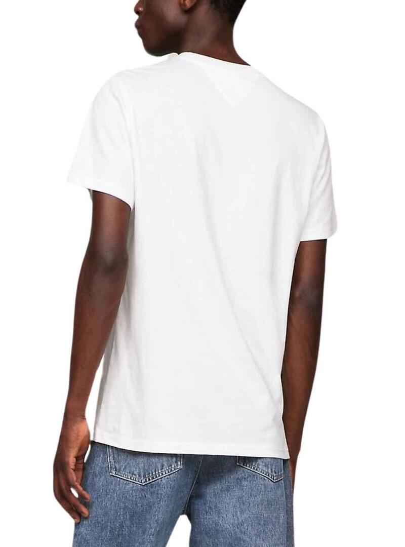 T-Shirt Tommy Jeans Graphic Slim Bianco Uomo