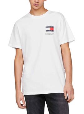 T-Shirt Tommy Jeans Essential Flag Slim Bianco