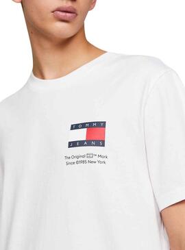 T-Shirt Tommy Jeans Essential Flag Slim Bianco