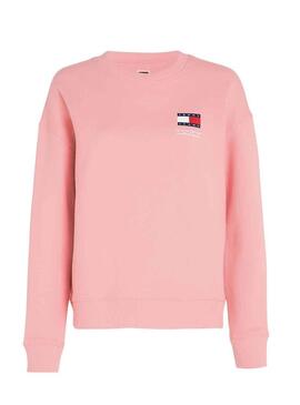 Felpa Tommy Jeans Graphic Flag Rosa per Donna