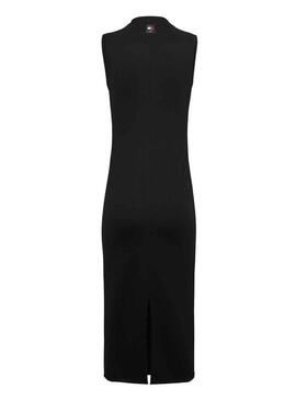 Vestito Tommy Jeans Midi Bodycon Nero per Donna