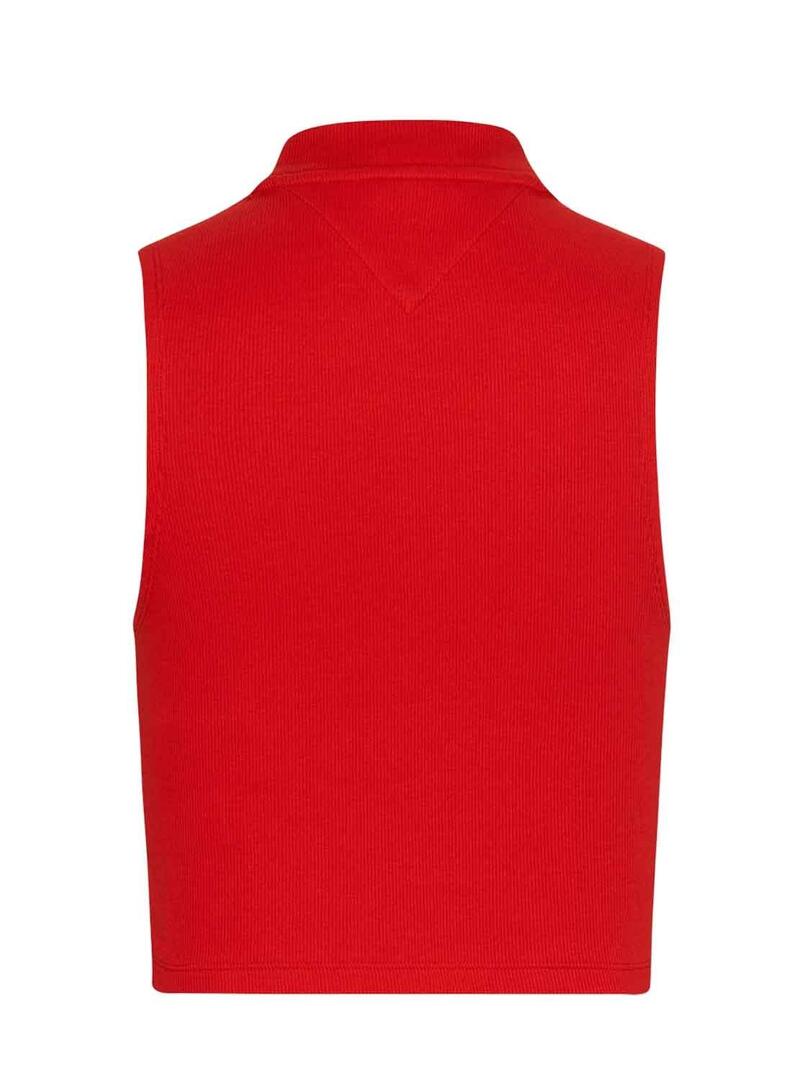 Top Tommy Jeans Archive Rosso per Donna