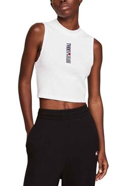 Top Tommy Jeans Archive Bianco per Donna