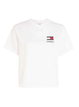T-Shirt Tommy Jeans Grafica Flag Bianco per Donna