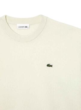 Pullover Lacoste Tricot De Lana Beige per Donna