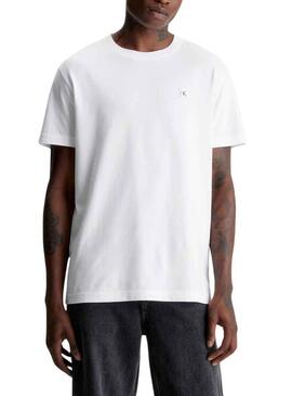 T-Shirt Calvin Klein Jeans Ricamo Badge Bianco