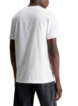 T-Shirt Calvin Klein Jeans Ricamo Badge Bianco