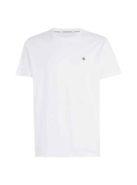 T-Shirt Calvin Klein Jeans Ricamo Badge Bianco