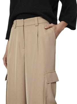 Pantaloni Vila Winnie Lady Beige per Donna