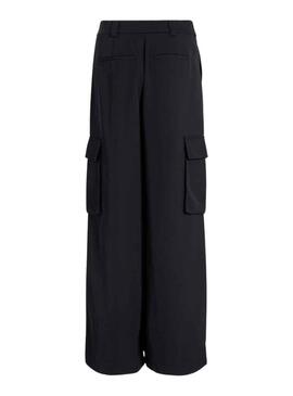 Pantaloni Vila Winnie Cargo Nero per Donna