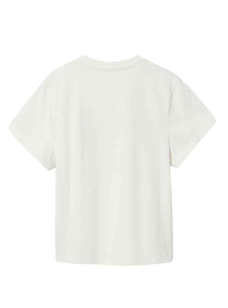 T-Shirt Name It Tupsi Bianco per Bambina