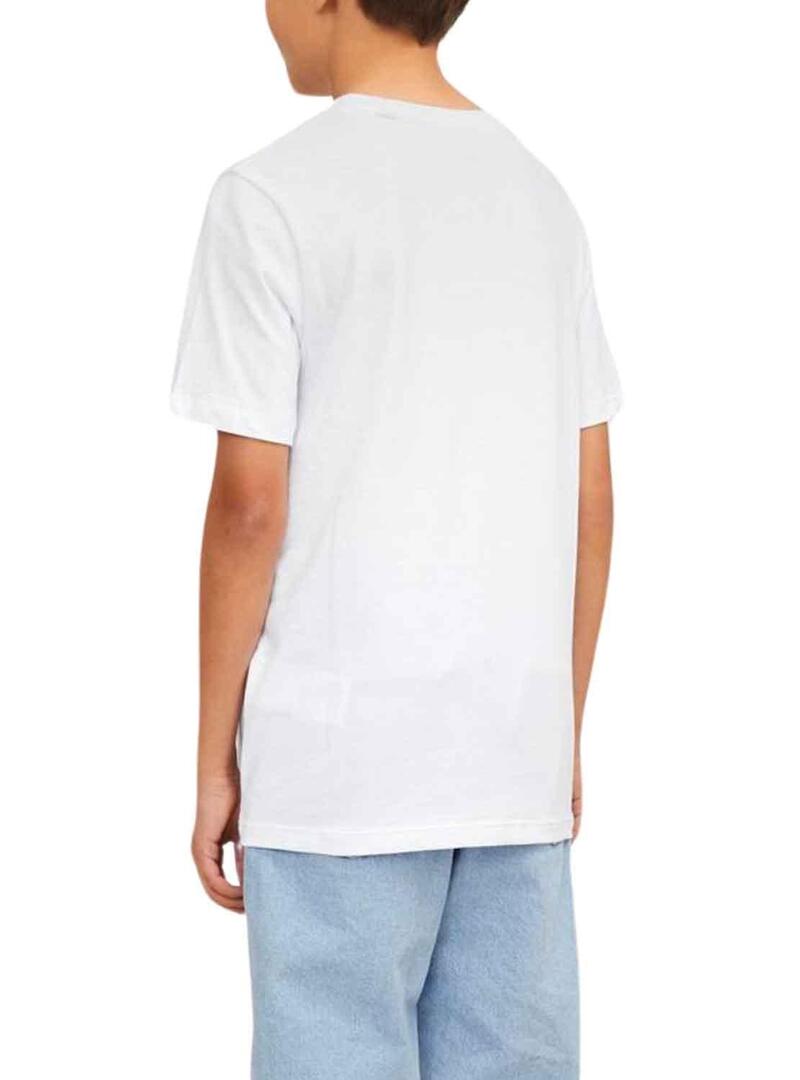 T-Shirt Jack & Jones Acciaio Bianco per Bambino
