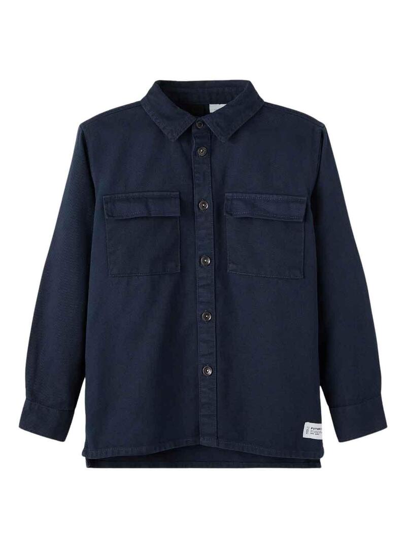 Overshirt Name It Tipo Blu Navy per Bambino