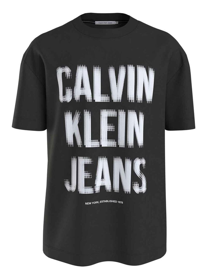 T-Shirt Calvin Klein Illusion Nero per Uomo