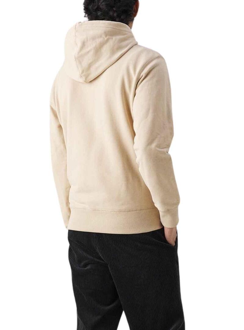 Felpa Calvin Klein Badge Hoodie Beige Uomo