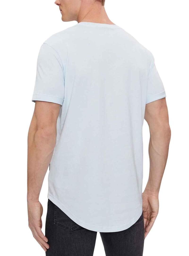 T-Shirt Calvin Klein Turn Up Blu per Uomo